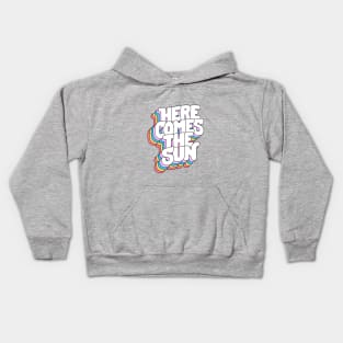 Here Comes the Sun by The Motivated Type in Yellow, Pink, Blue and Red Kids Hoodie